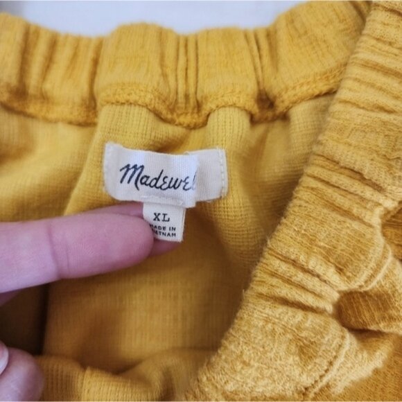 Madewell Texture & Thread Off-the-Shoulder Top in Yellow size XL - Picture 5 of 6